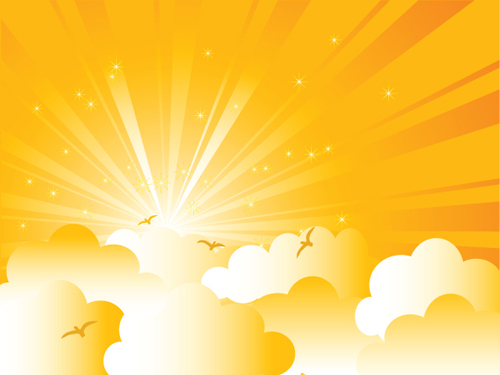 Set Of Sunny Day Vector Background