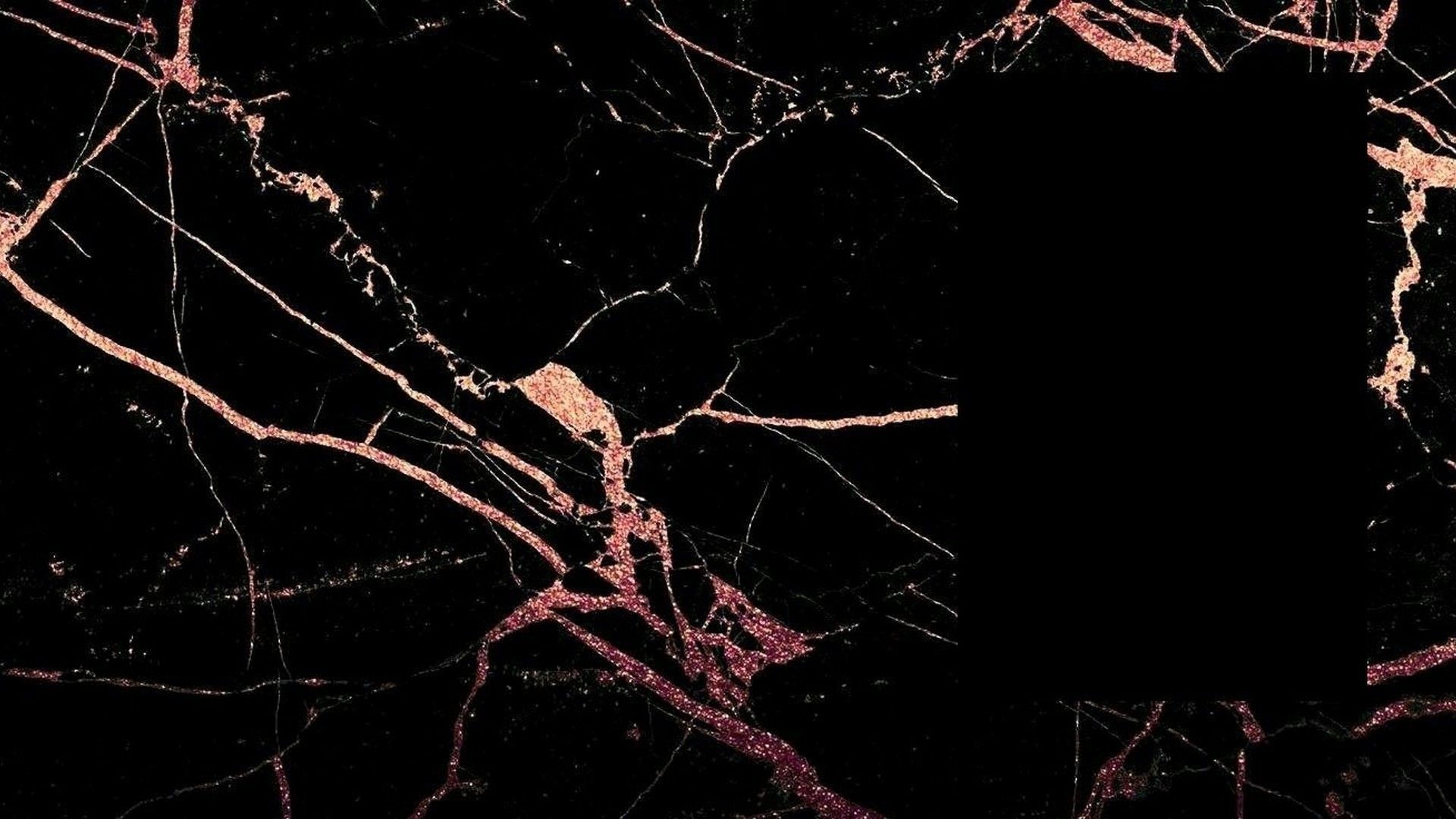 Rose Gold Black Marble Wallpaper On