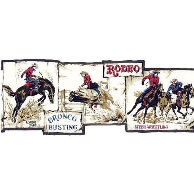 Free download Cowboy Rodeo Double Laser Cut Wallpaper Border All 4
