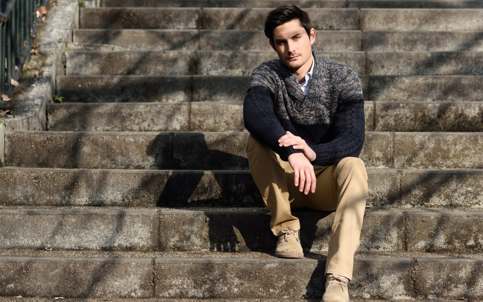 Stairs Man Model HD Wallpaper