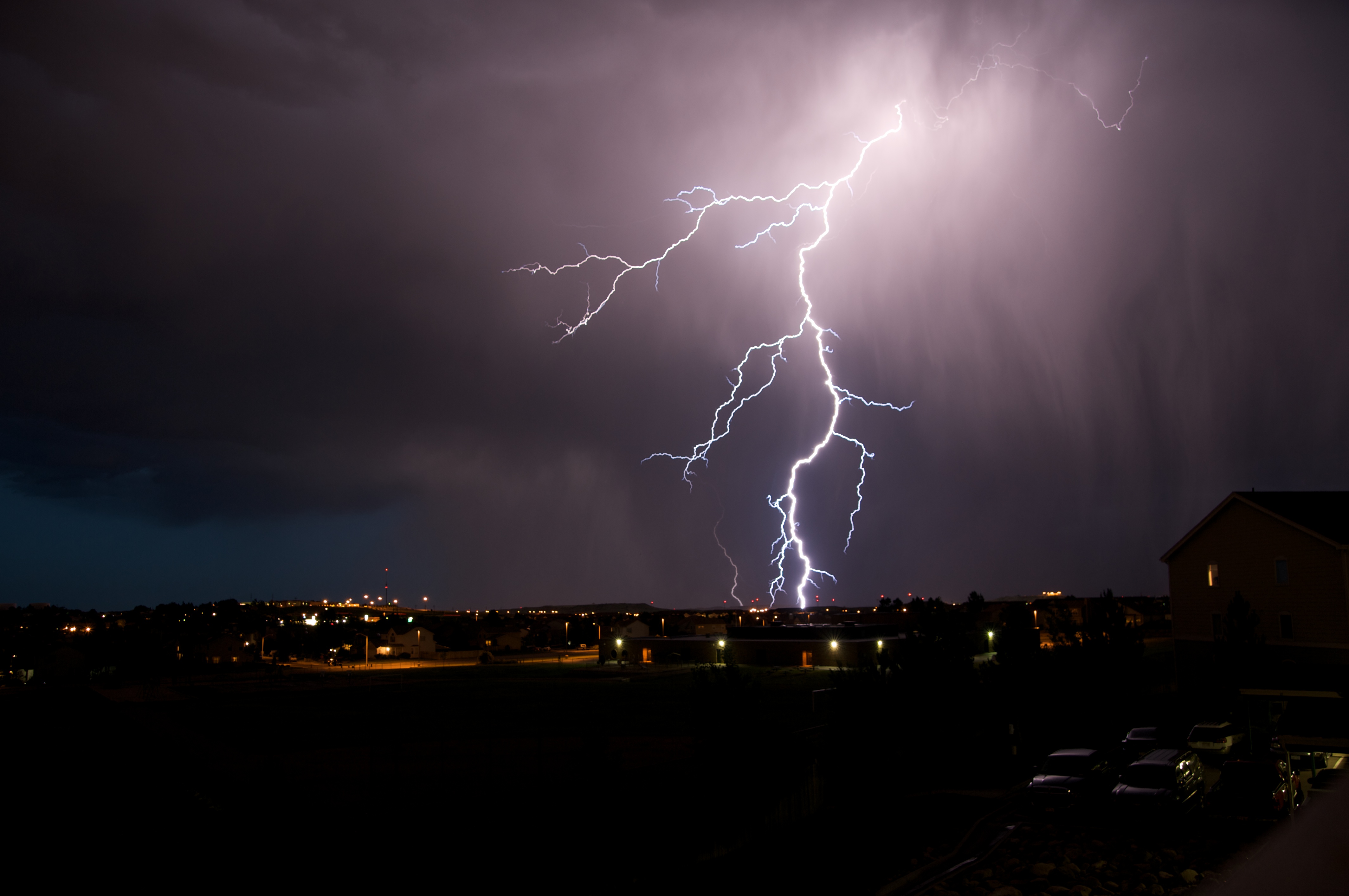 Stormy Night Beautiful Blue Dark Lightning Nature Sky