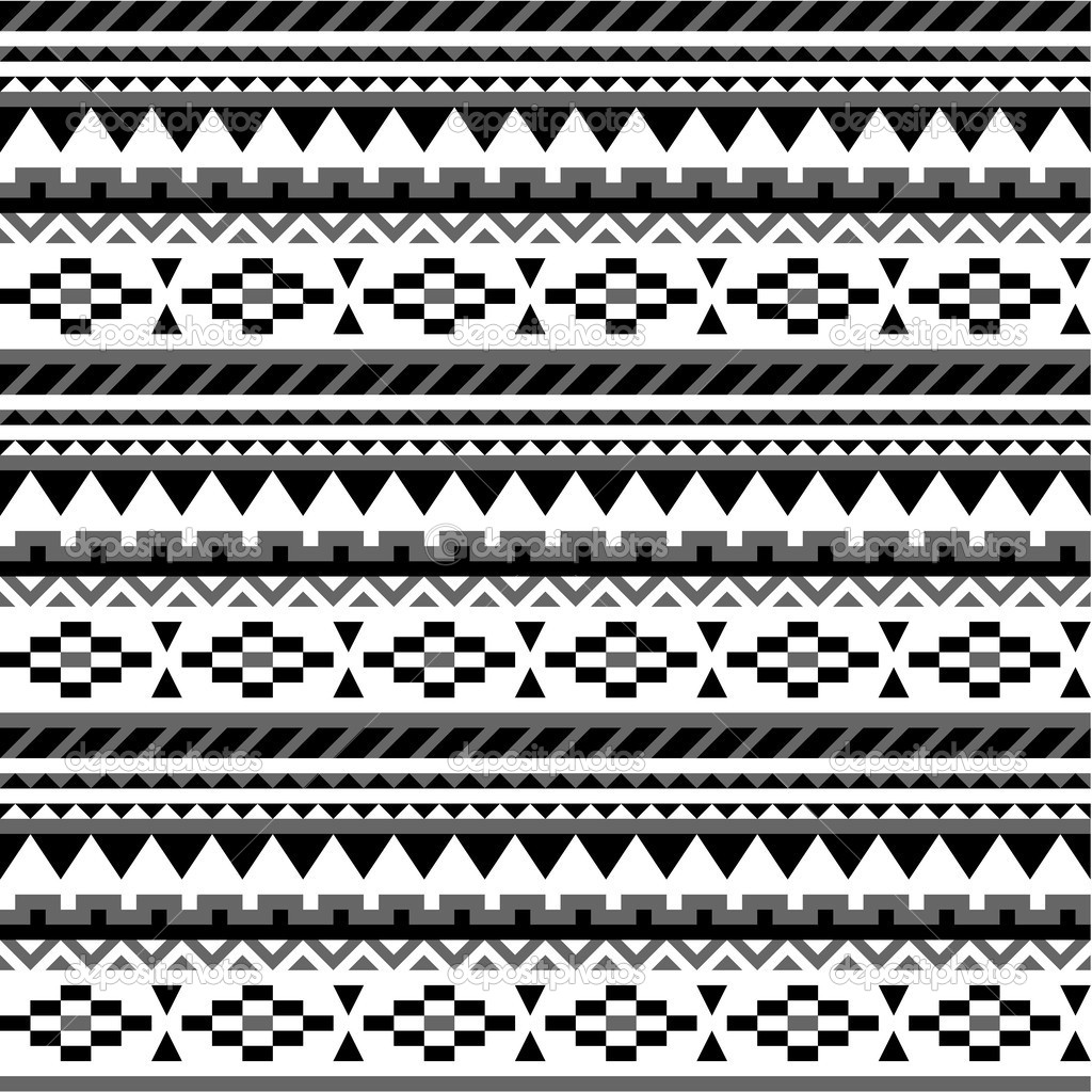 Black And White Aztec Pattern Wallpaper Seamless In