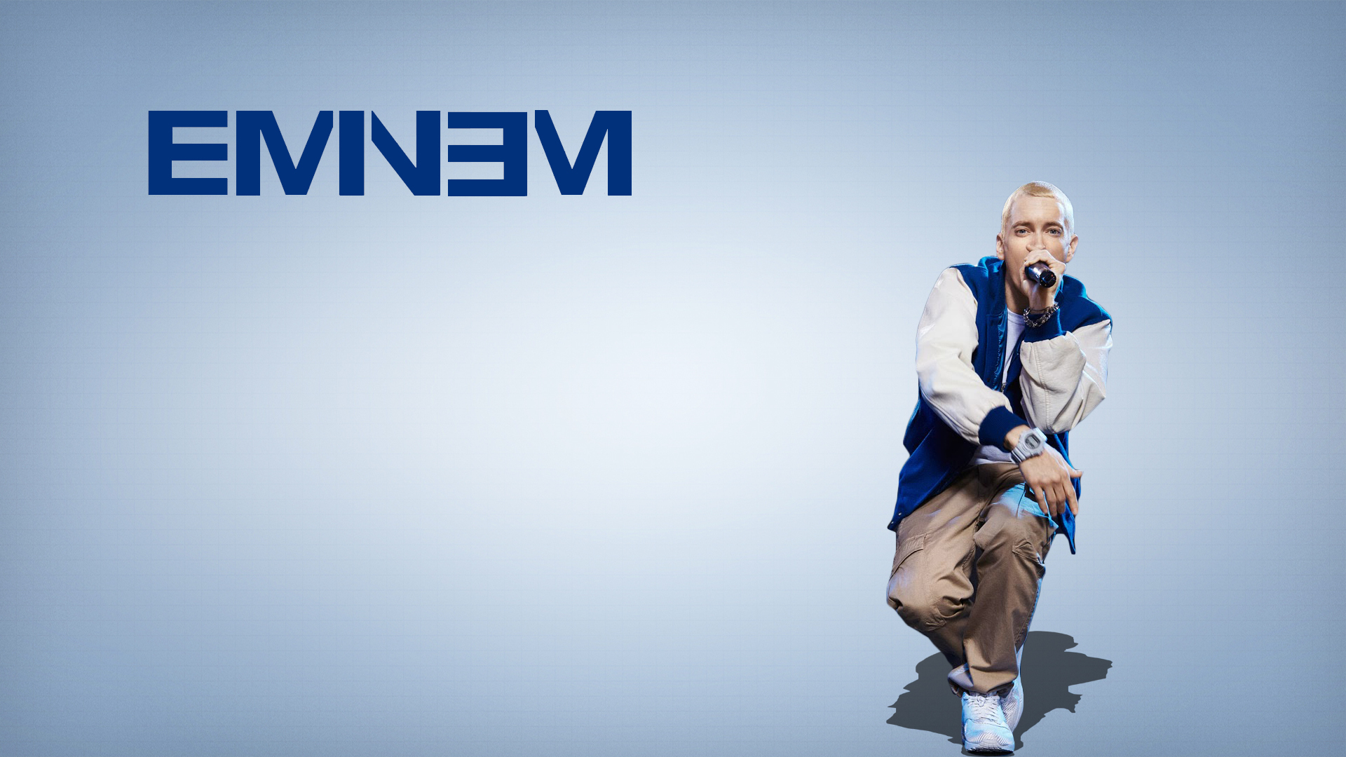 HD Background Eminem Singer Blue Logo Wallpaper