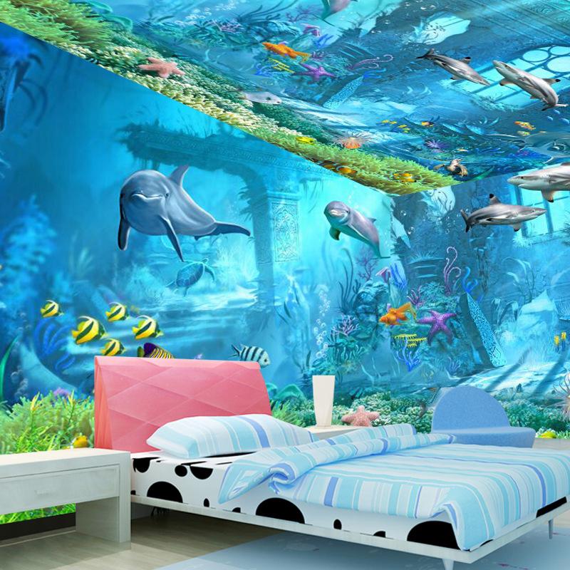 Underwater World Mural 3d Wallpaper Television Kid Children Room