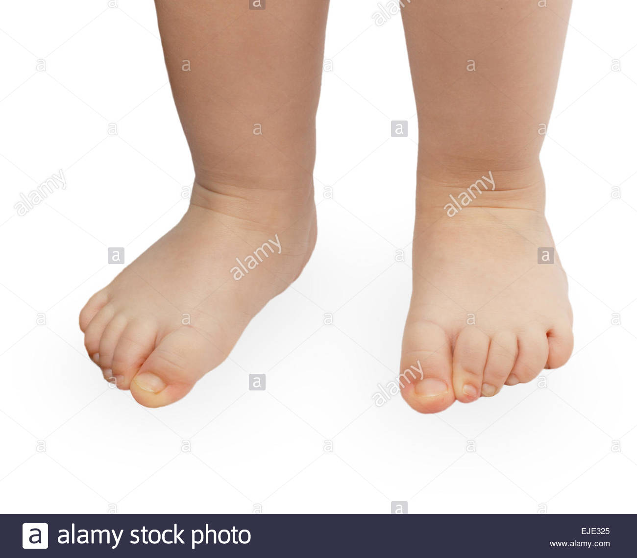 Close up of baby feet isolated on white background Stock Photo