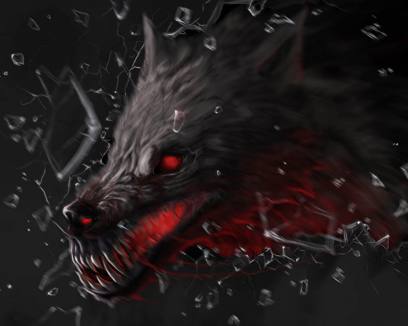 Blue Wolf Demon 17  Fantastic Art V1  OpenSea