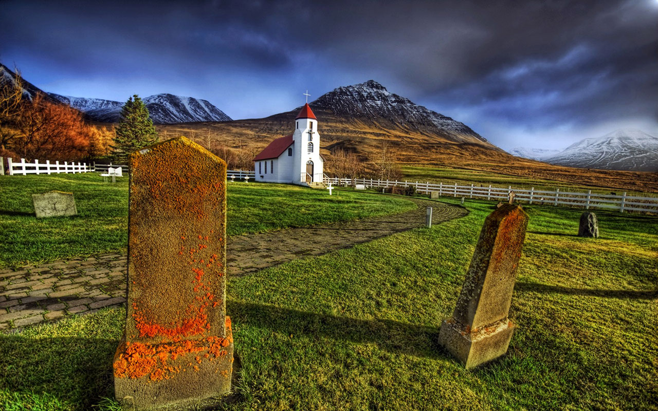 Iceland Scenery Landscape Church Beautiful Country Wallpaper