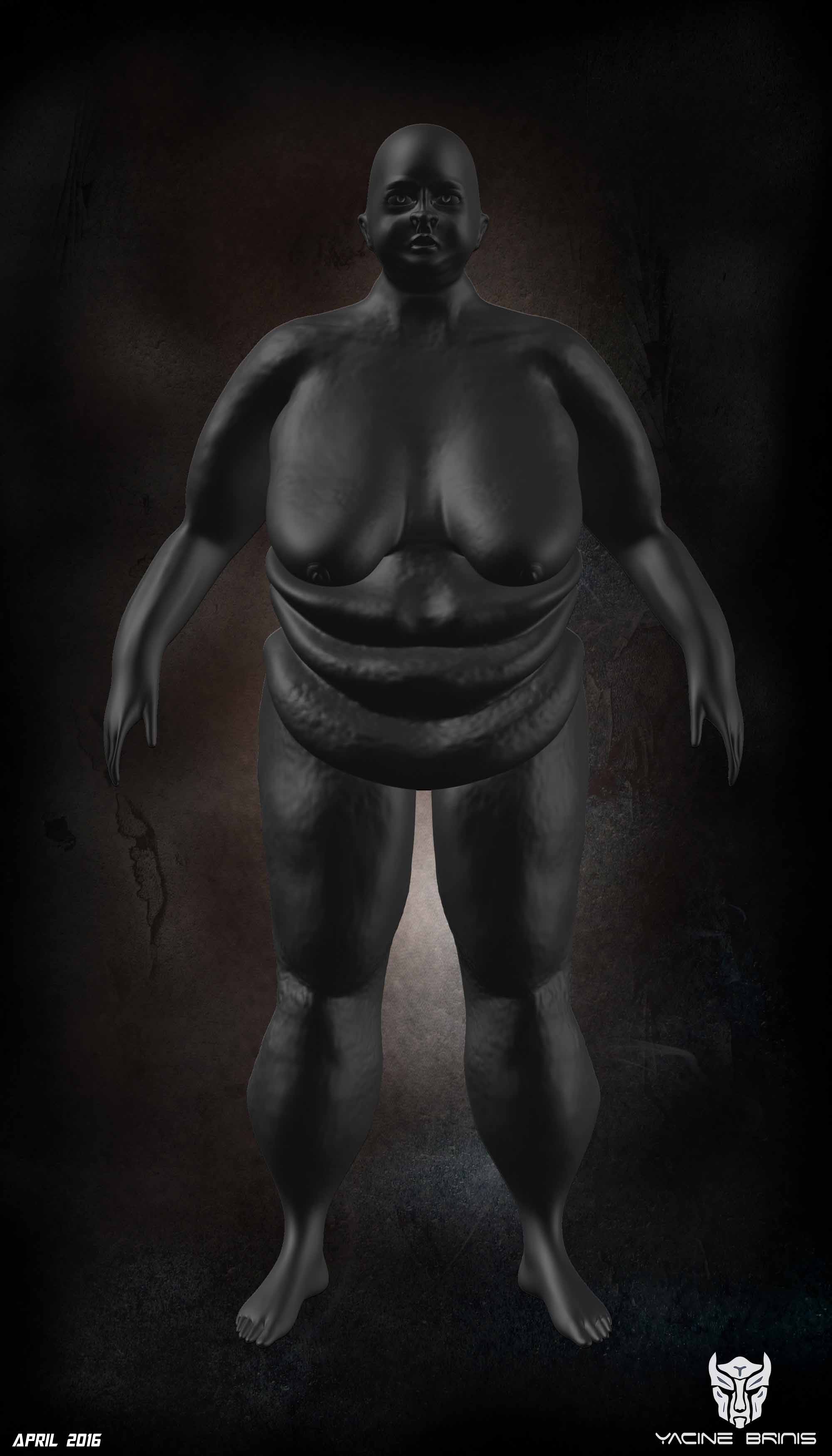Yacinebrinis Image Render High Poly Anatomy Fat Woman By