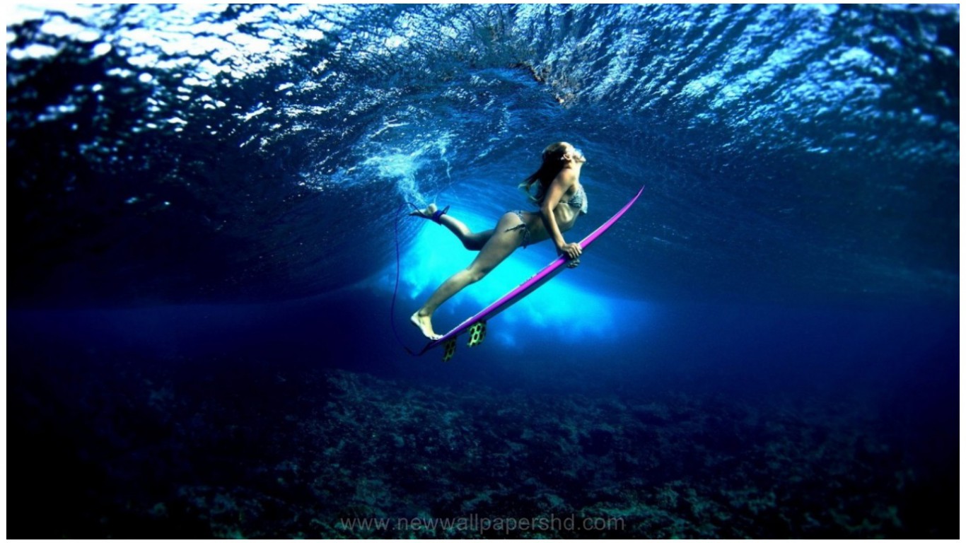 SURF GIRL SWIMMING HD WALLPAPER 9HD Wallpapers 1366x768