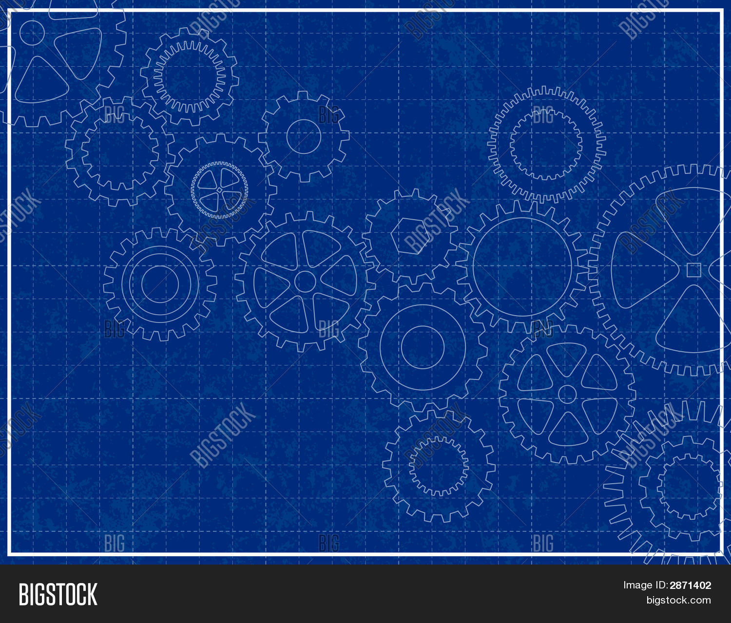Blueprint Background With Cogs Stock Vector Amp Photos