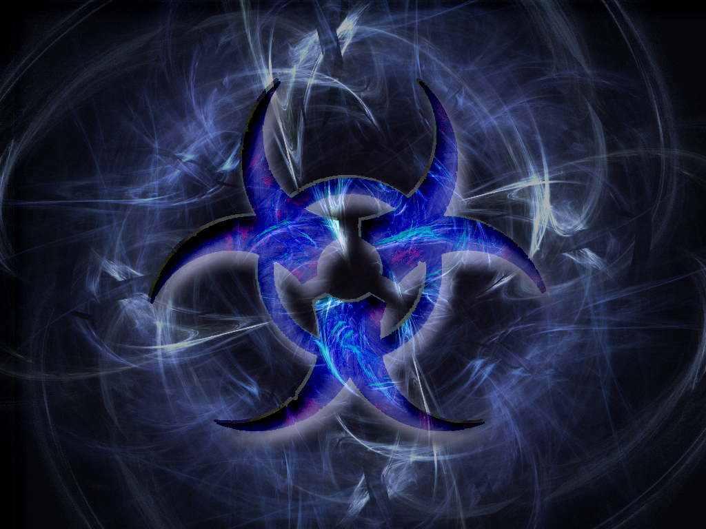 Blue Biohazard Sign By Fraterchaos