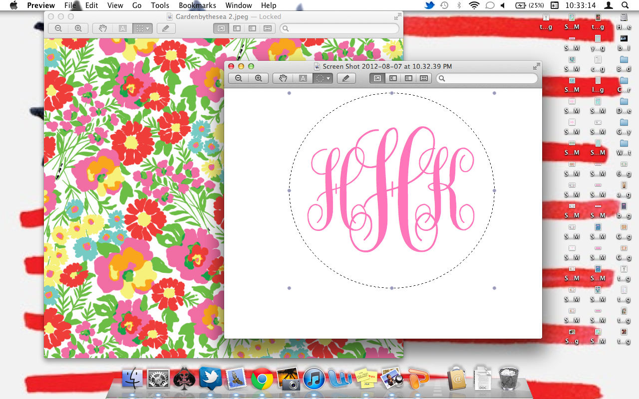 The Pink And Green Prep Monogram Desktop Background
