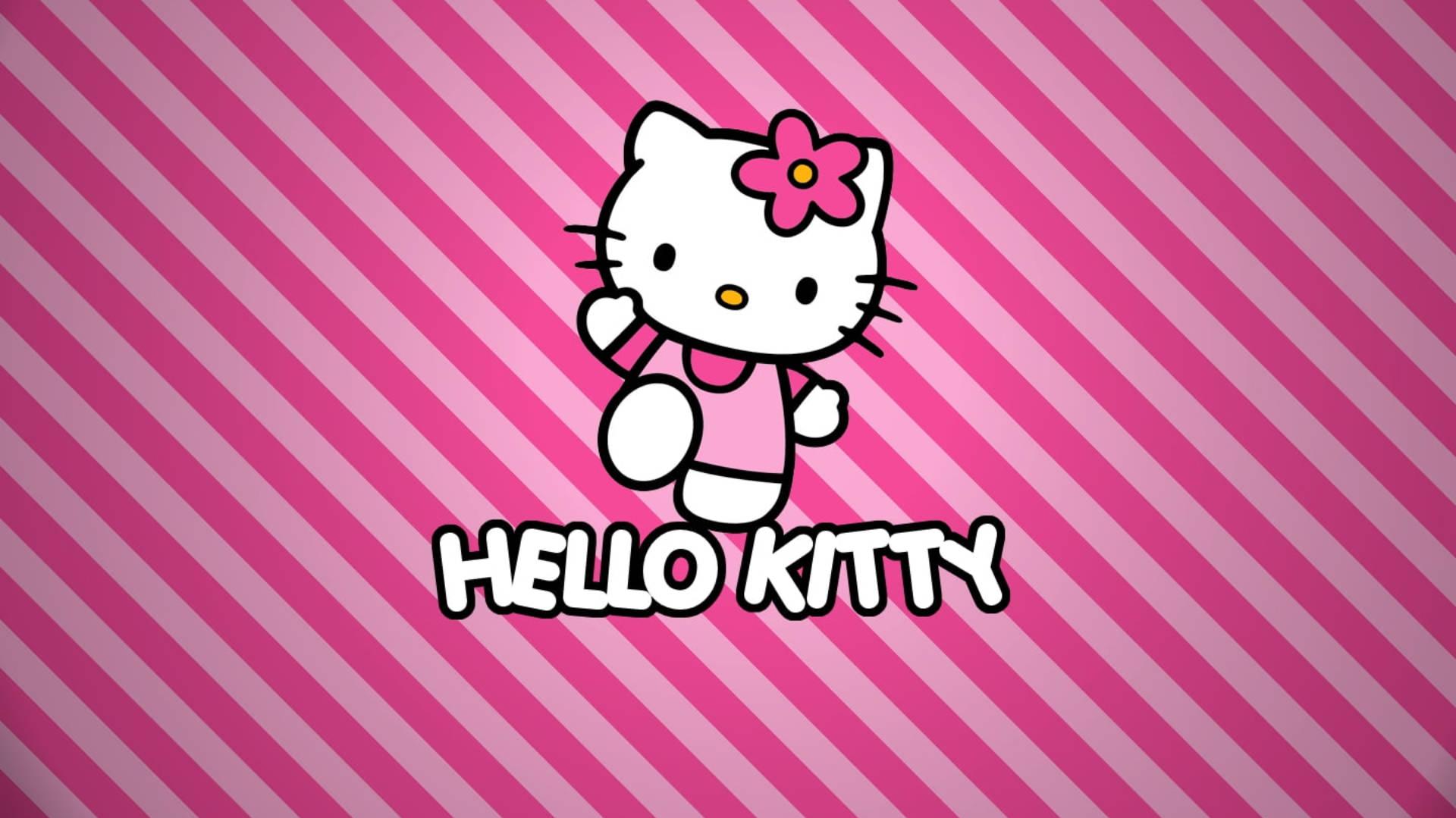 Download Pink Stripes Hello Kitty Desktop Wallpaper