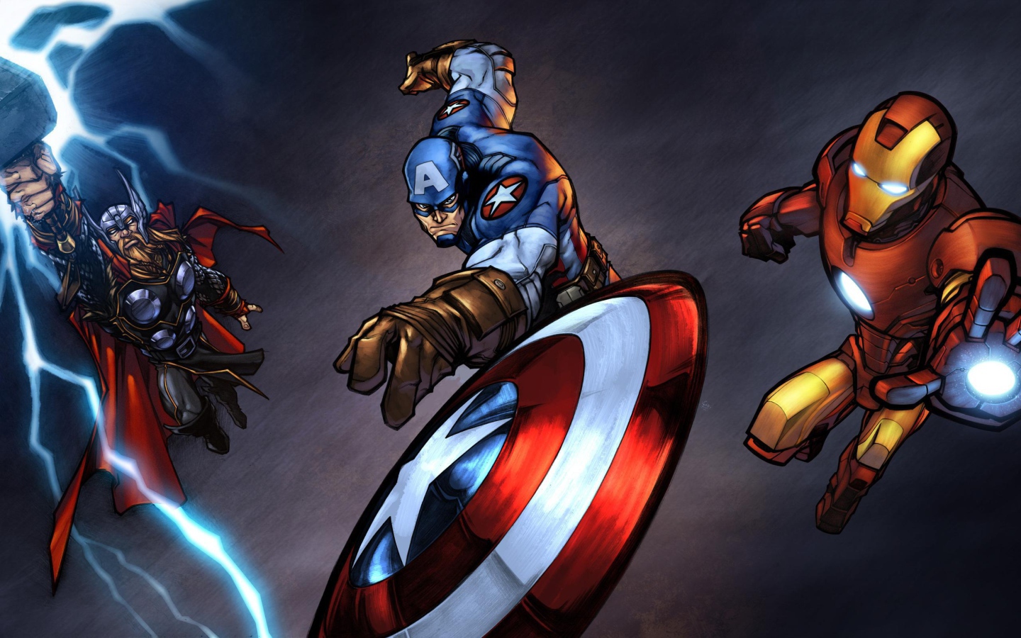 Captain America Iron Man And Thor Desktop Wallpaper