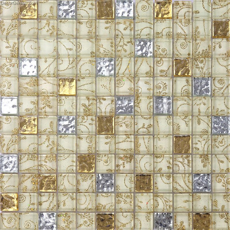 Home Mixed Materials Mosaic Tiles Glass Flower Nailed