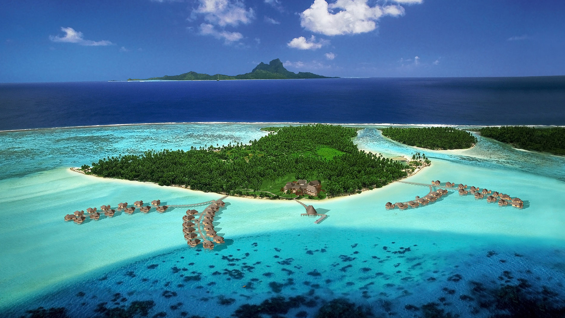 French Polynesia Resorts Wallpaper HD 1080p Desktop