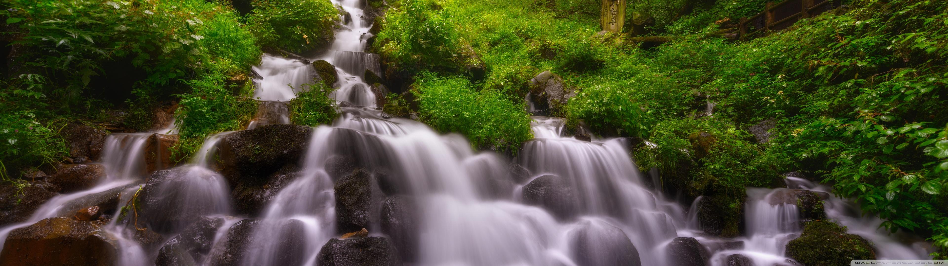 Forest Waterfall Summer Ultra HD Desktop Background Wallpaper For