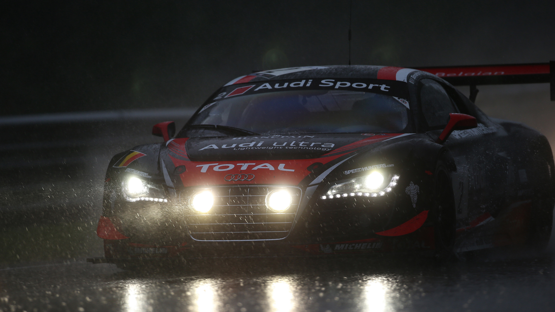 Audi R8 Sport Rain Race Wallpaper HD Car Id