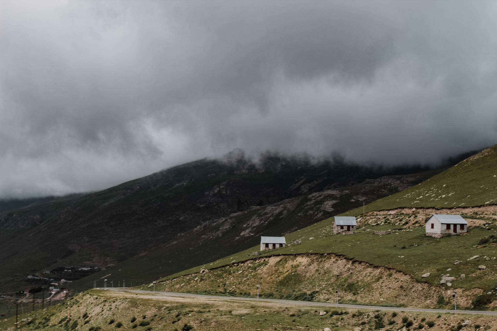 Hill Gray Sky Wallpaper