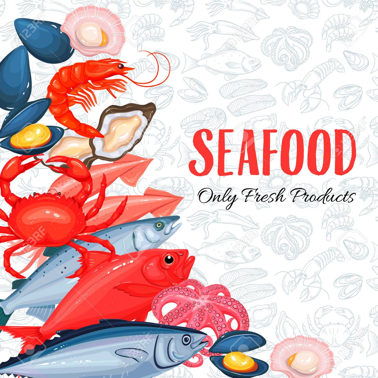 Seafood Menu Background Stock Photo Picture And Royalty