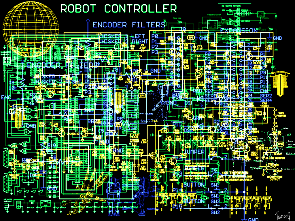 Electronic Schematic Wallpaper By Tomasq