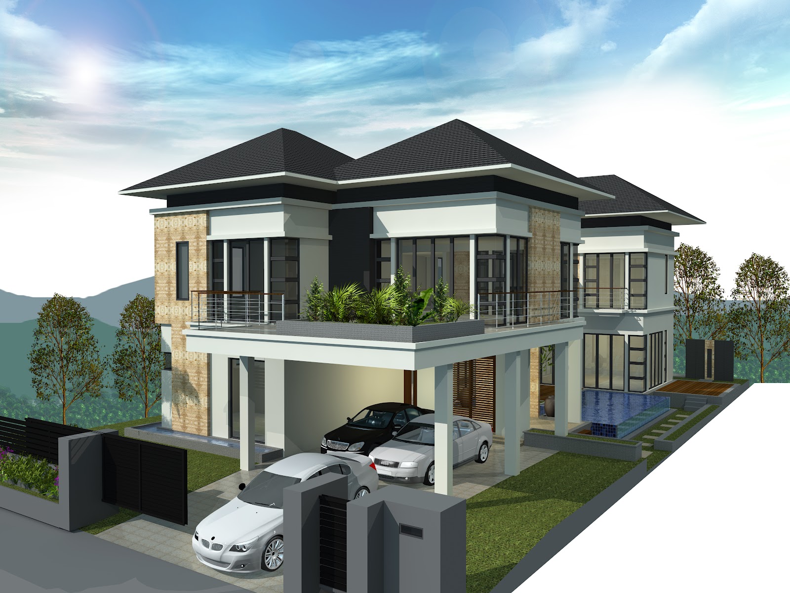 Malaysia Bungalow House Wallpaper Home Decoration HD