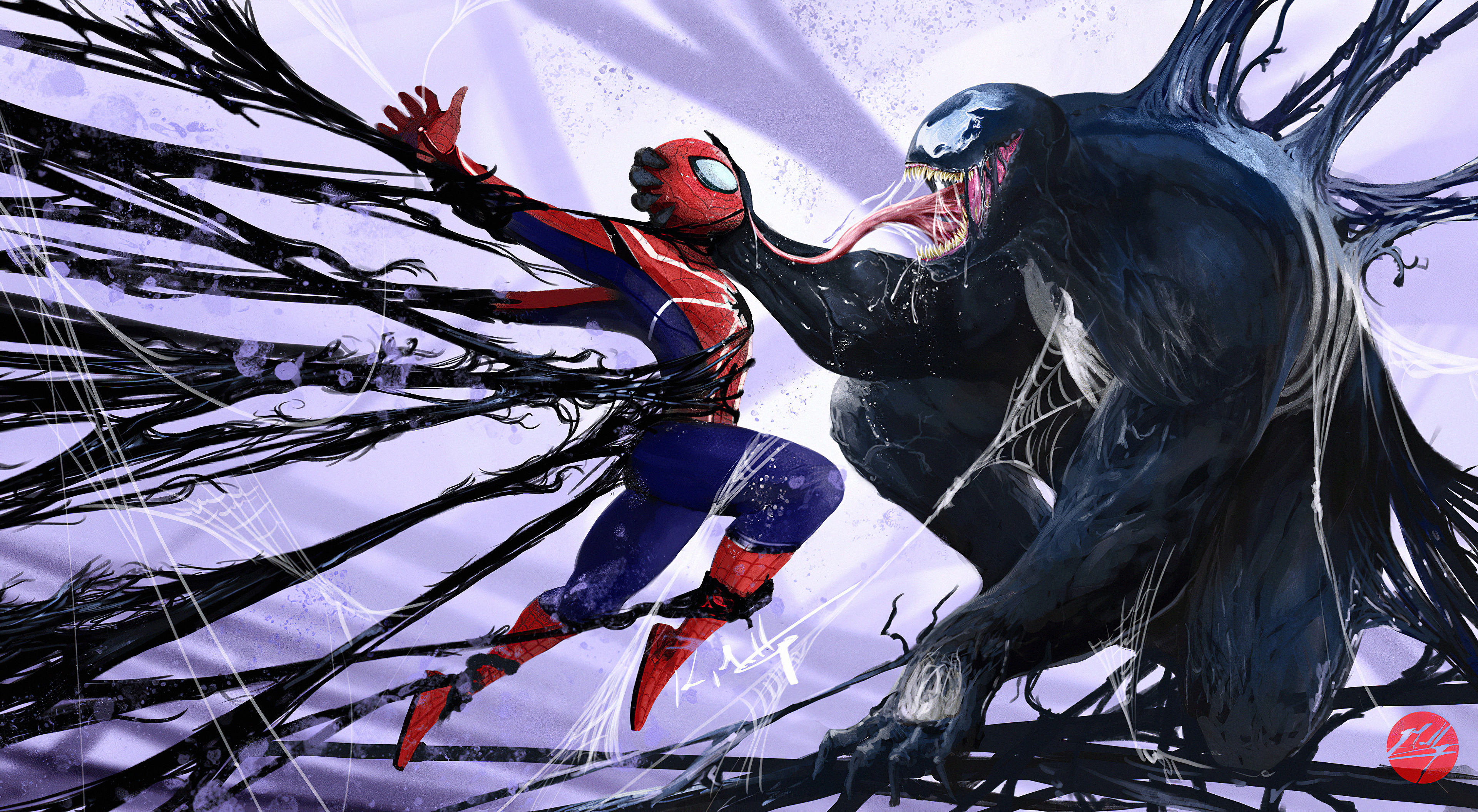 Wallpaper 4k Venom Vs Spider Man Art