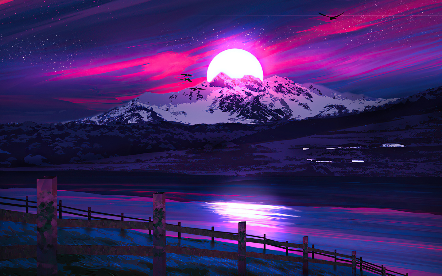 Minimal Landscape Sunrise 4k Wallpaper Resolution HD Image