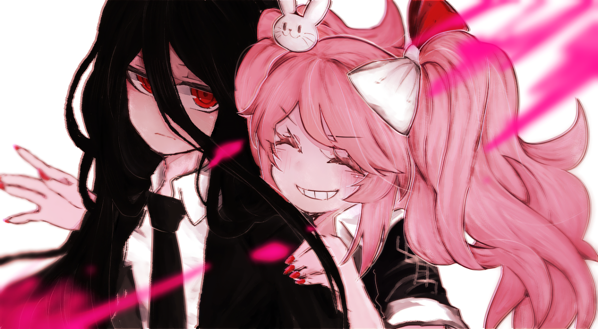 Izuru Kamukura Junko Enoshima Video Game Danganronpa Wallpaper