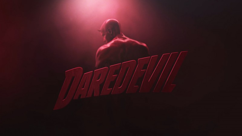  Marvels Daredevil TV Series Red Devil and Logo Intro Wallpaper