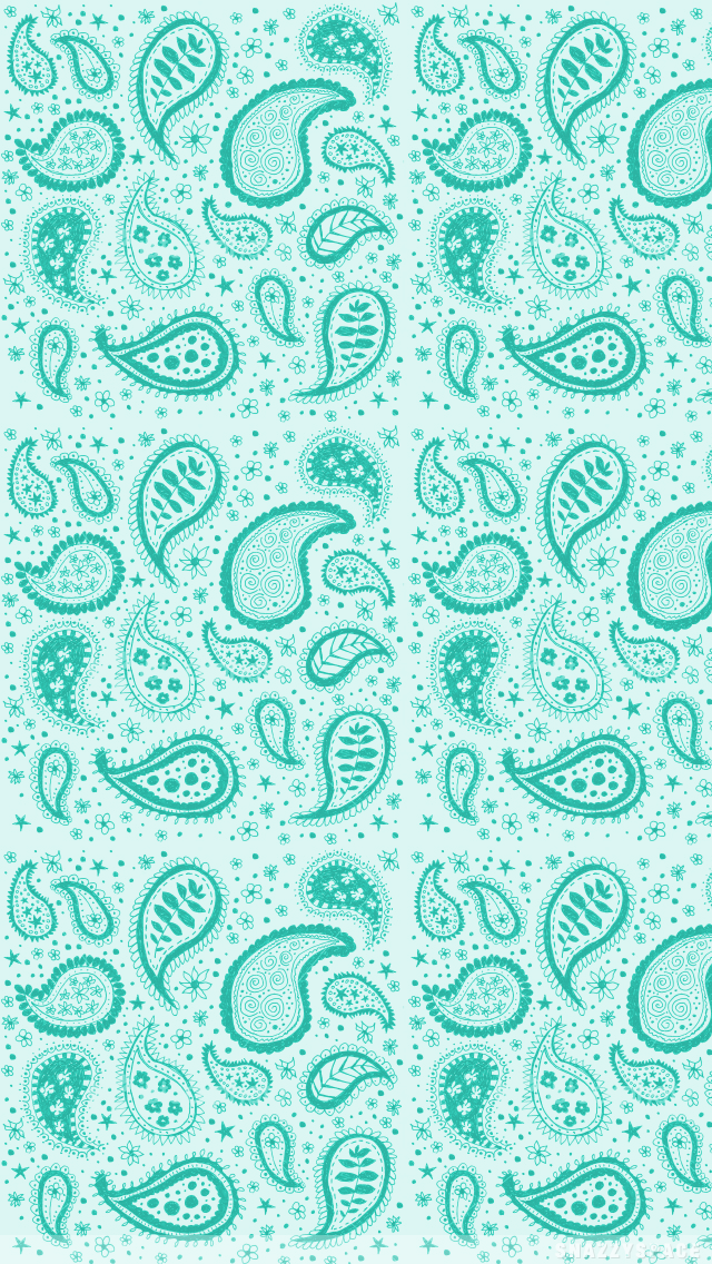 Installing This Teal Paisley iPhone Wallpaper Is Very Easy Just Click