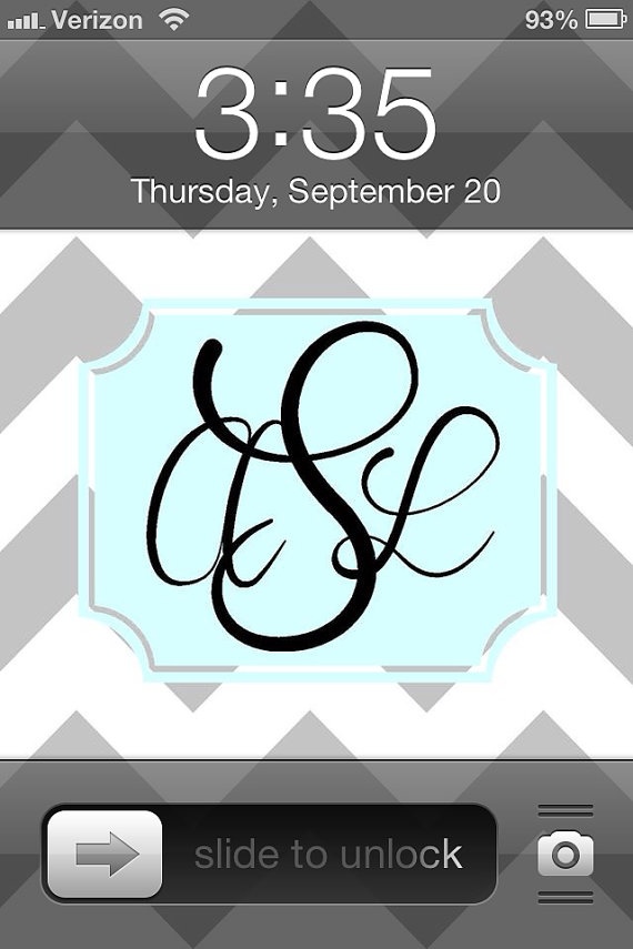 Custom Monogram iPhone Wallpaper Personalized Background