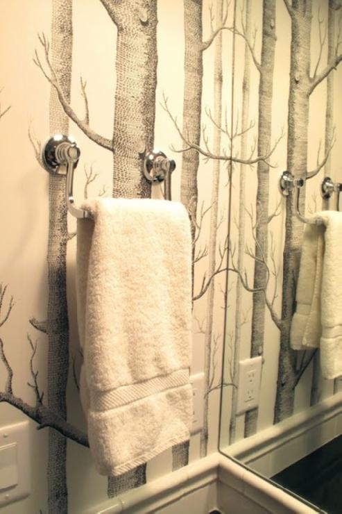 Bathroom Towel Holder Cole And Son Woods Wallpaper Veranda Interiors