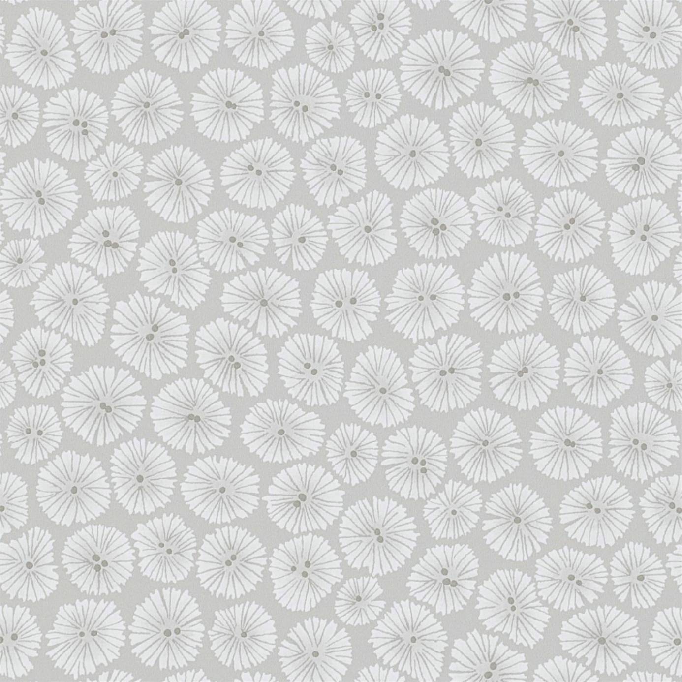 Home Chika Fabrics Wallpaper Wind Flowers Silver