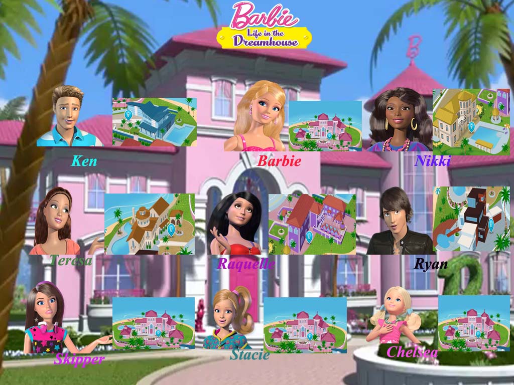 New Kids Cartoons Barbie Dream House Show Wallpaper 1024x768
