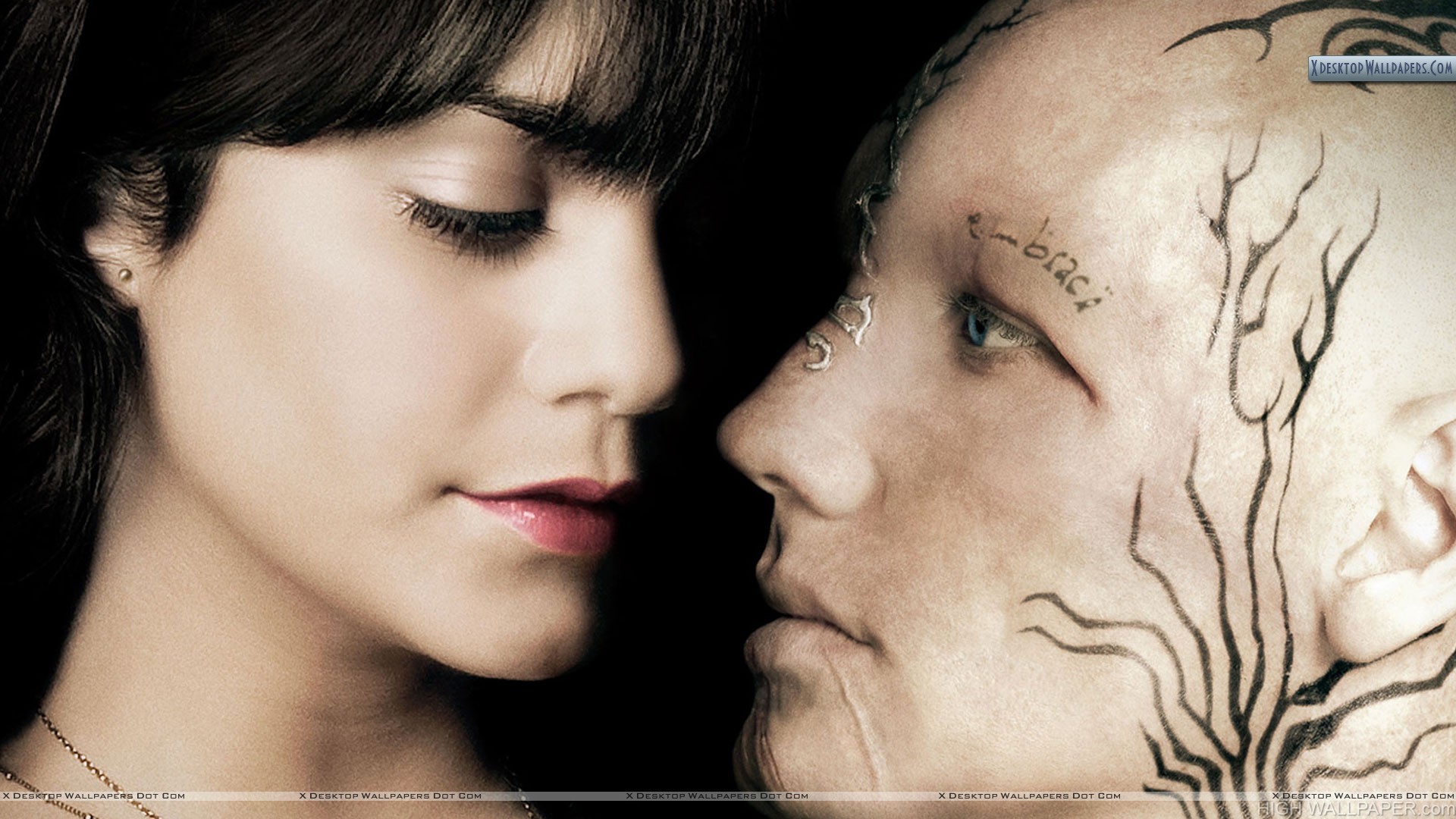 Vanessa Hudgens Face Closeup Kissing In Beastly HD Wallpaper