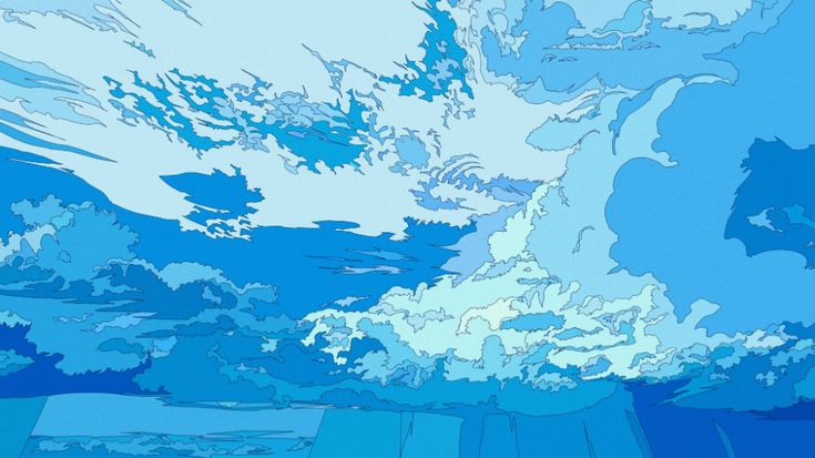 Blue Anime Scenery Wallpaper
