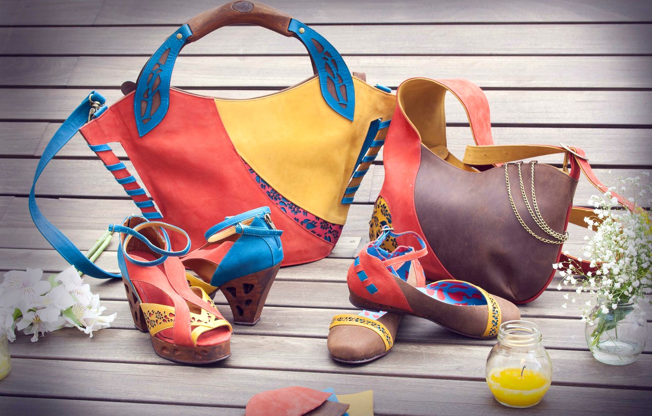 Wallpaper Design Shoes Leather Fashion Bags Sandals Bright