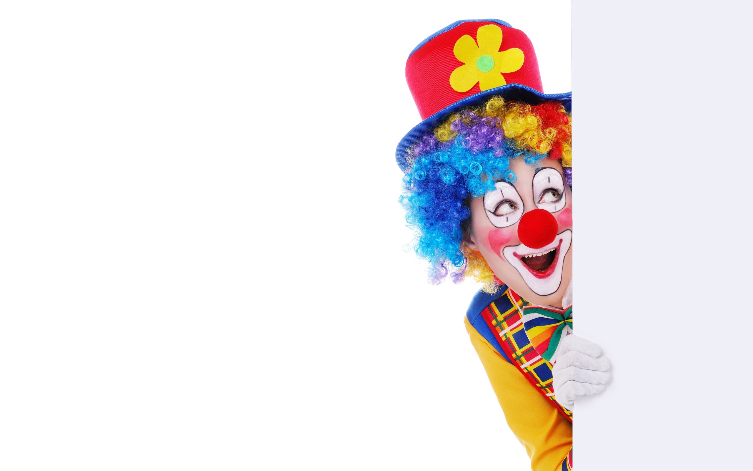 Colorful Clown Funny Smile White Wooden Board HD Wallpaper