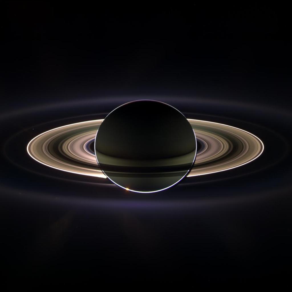 Saturn Shadows iPad Wallpaper
