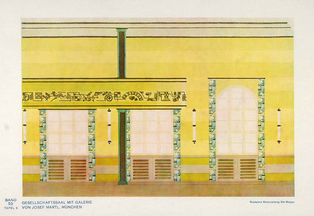 Details about 1932 Art Deco Hall Window Wallpaper Treatment Print 1000x688