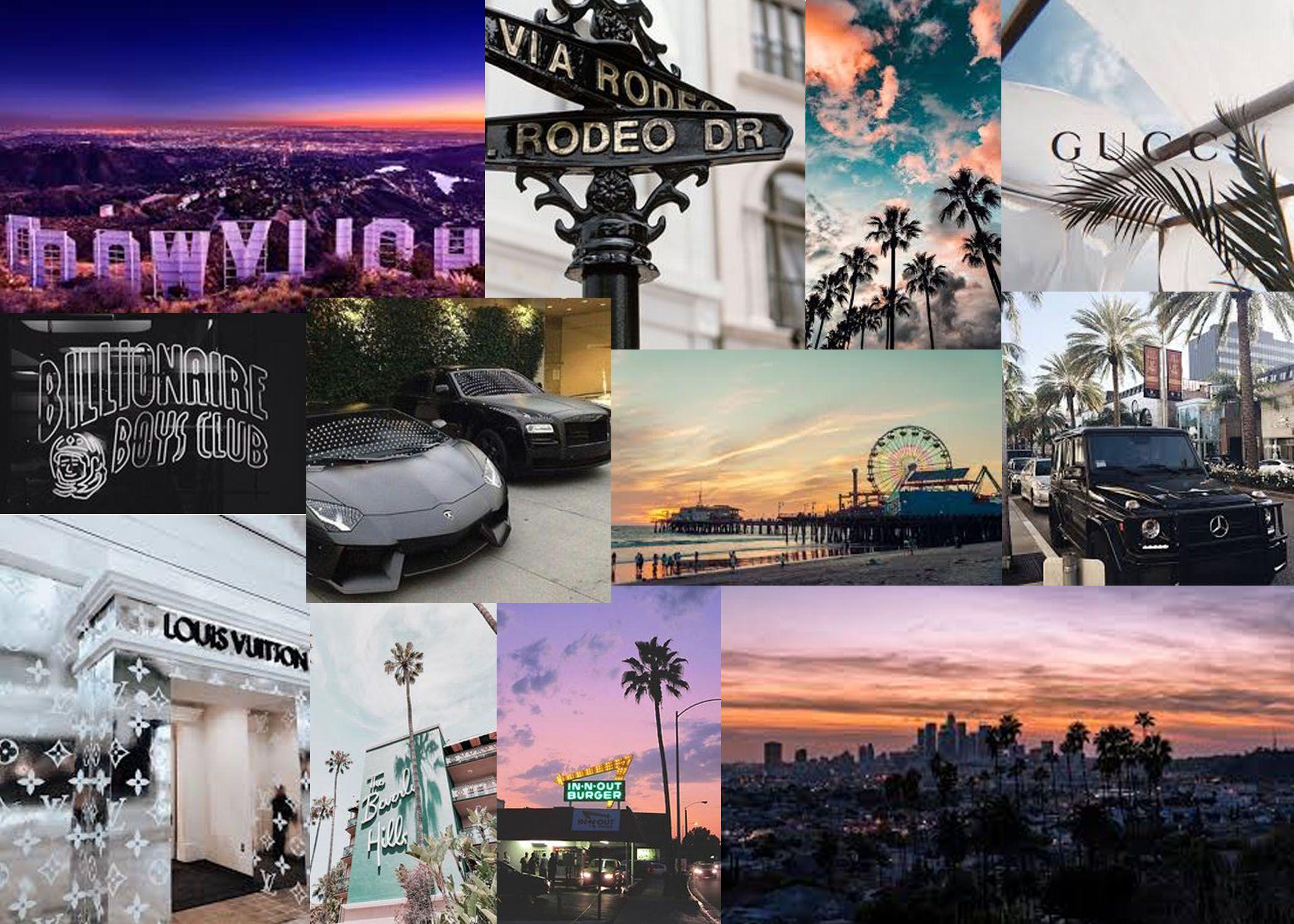 Los Angeles Aesthetic Collage Wallpaper