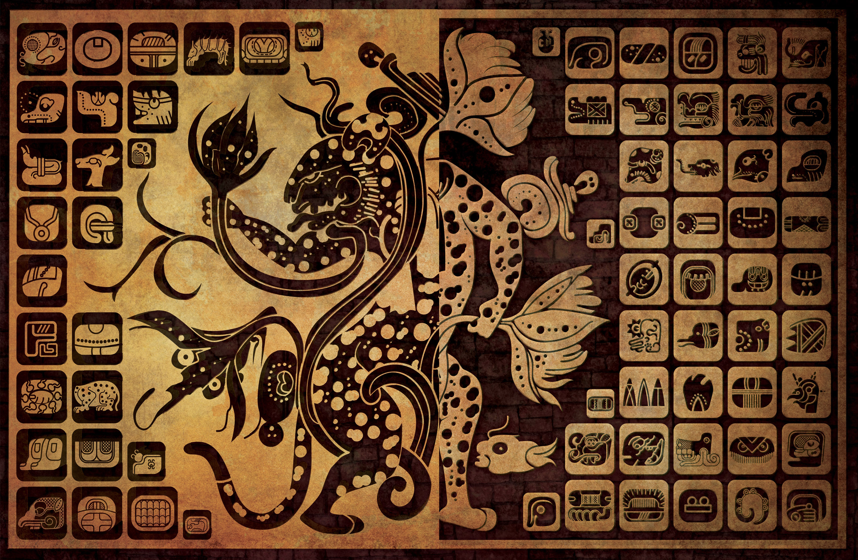 Mayan Glyphs Wallpaper By Ikarusmedia Customization Vector