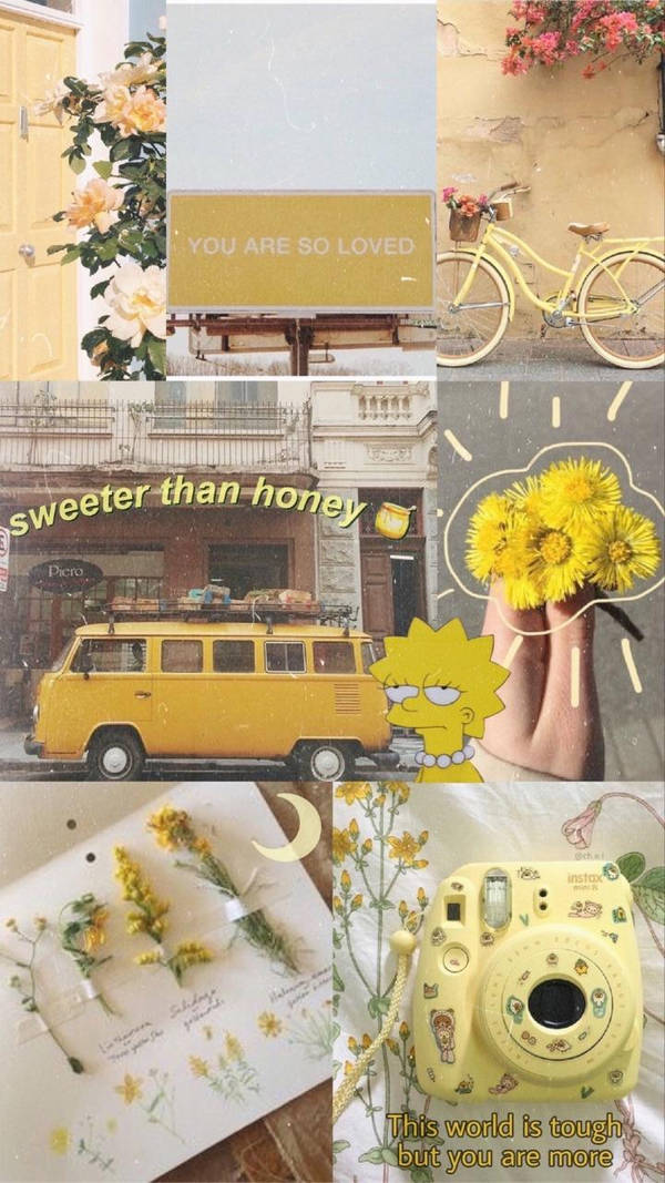 Yellow Vintage Aesthetic Wall Color Wallpaper