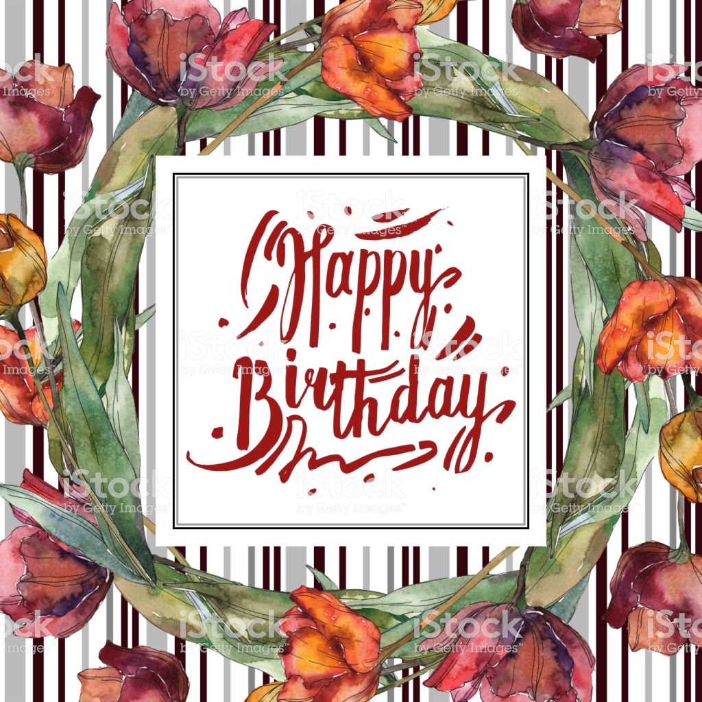 Red And Burgundy Floral Botanical Flower Watercolor Background