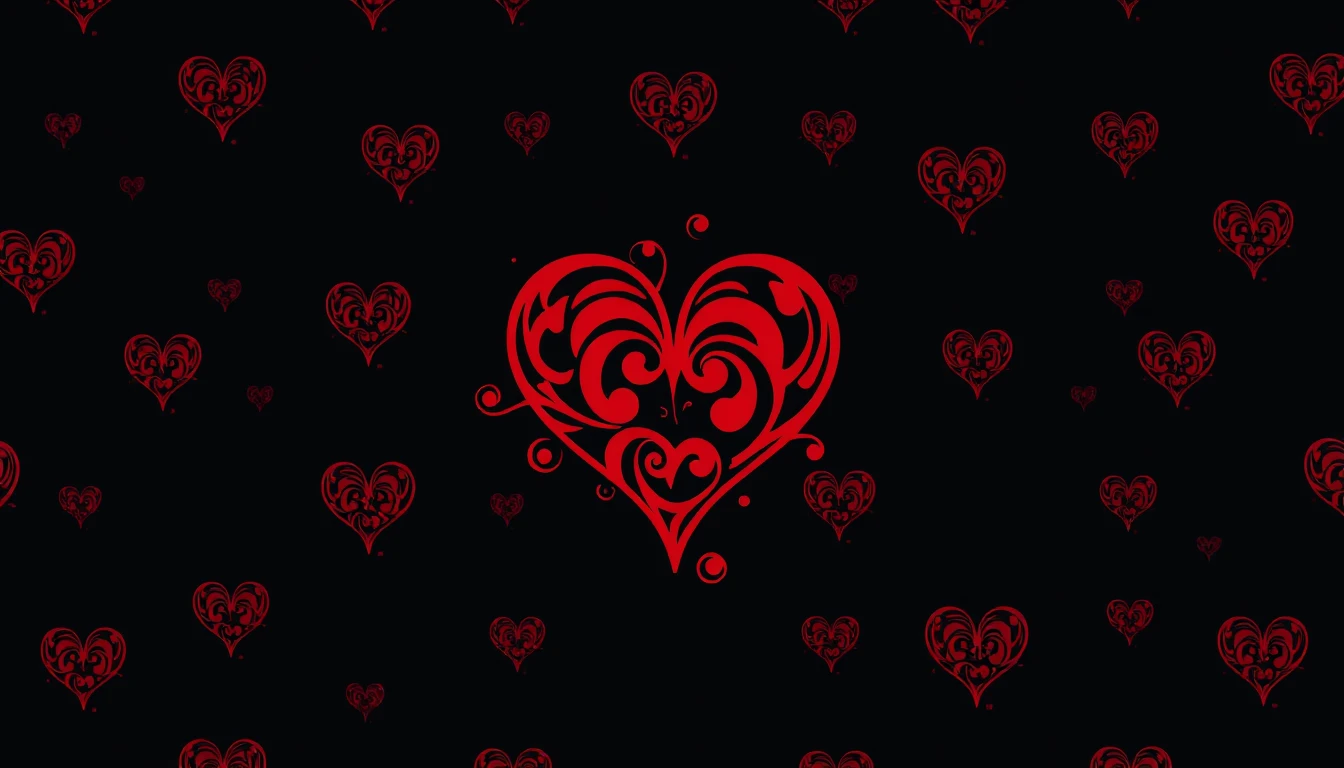 Red And Black Heart Wallpaper