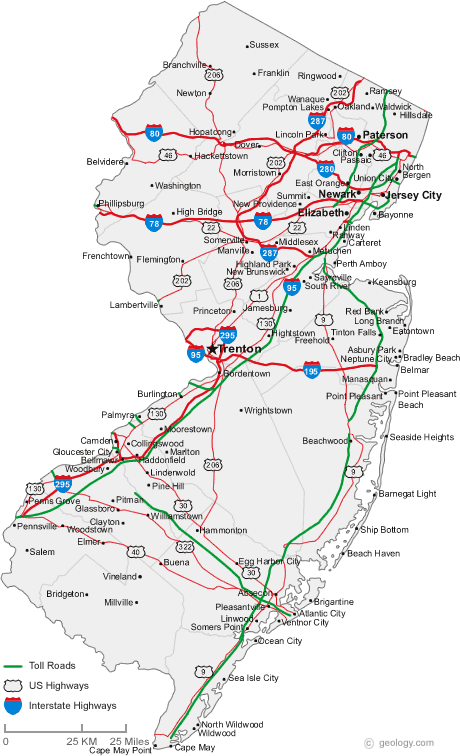 New Jersey Map With Cities