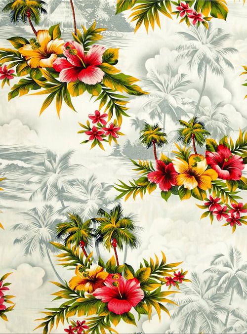 Collection Hibiscus Palm Trees Tropical Prints Hoffman