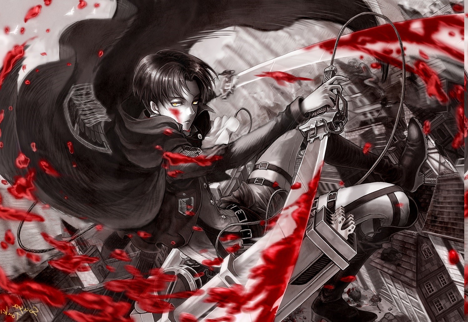 Anime Boys Shingeki No Kyojin Blood Levi Wallpaper