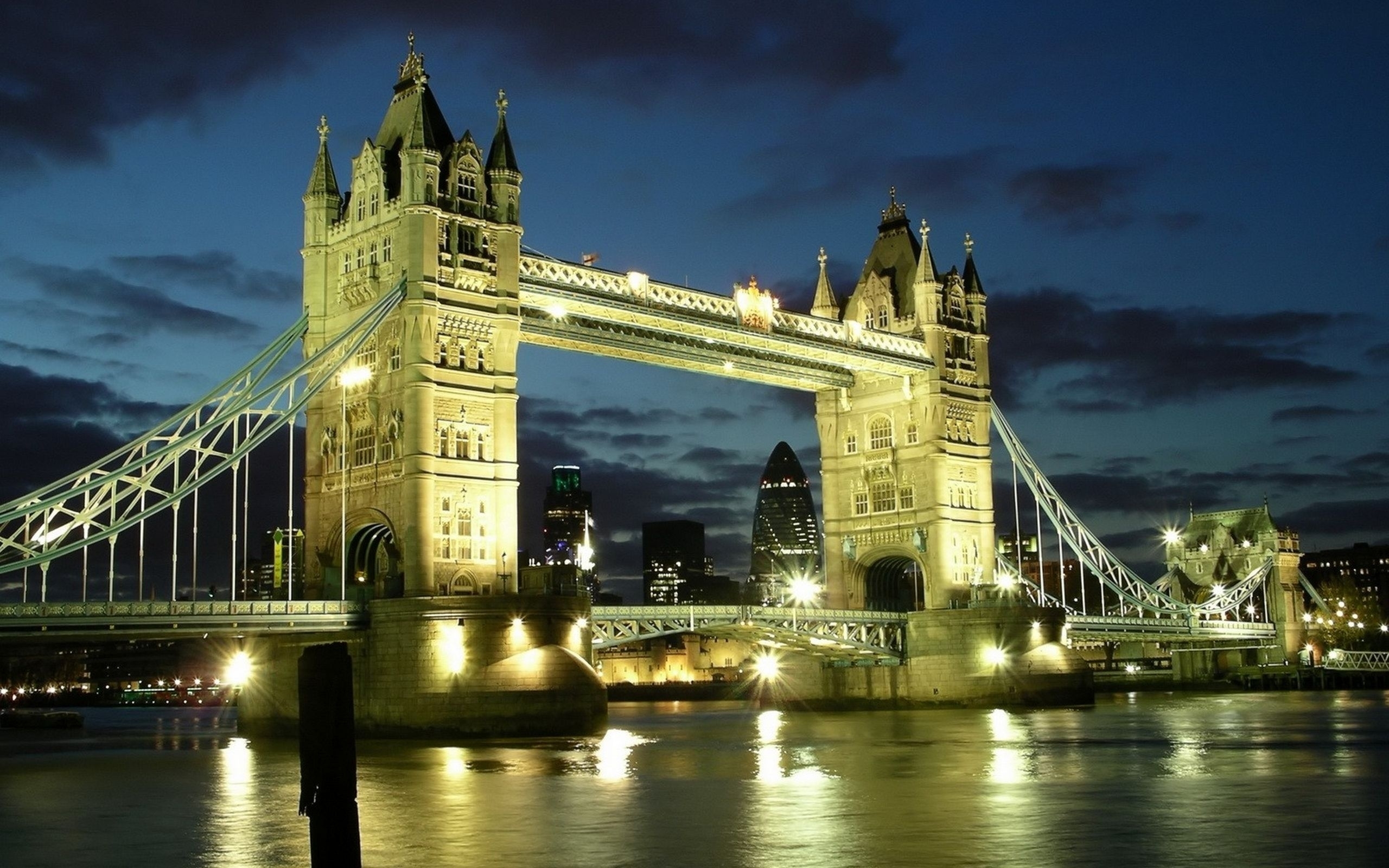 HD Tourist Holiday London Bridge Evening River Wallpaper Widescreen